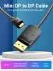 Vention mini Displayport -> Displayport,  (fekete), 2m,  kábel