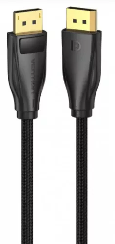 Vention Displayport/M -> Displayport/M (Szövet, fekete), 2m,  kábel