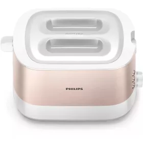   PHILIPS Viva Collection kenyérpirító, 950 W, 2 extra széles nyílás, beépített zsemlemelegítő, fém fedélburkolat