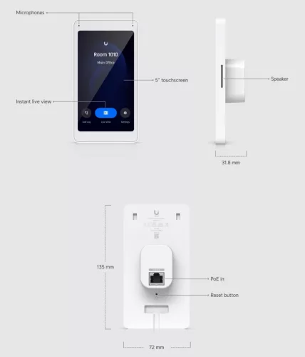Ubiquiti UniFi UA-Intercom-Viewer Access érintőképernyős videós kaputelefon