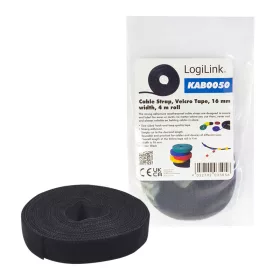   Logilink KAB0050 16mm 4m vágható fekete tépőzáras kábelkötegelő