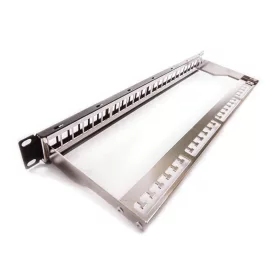  KELINE KEP-EMPTY-S 19"" 1U üres fekete patch panel 24 db keystone jack számára