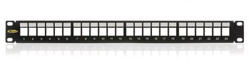 KELINE KEP-EMPTY-S 19"" 1U üres fekete patch panel 24 db keystone jack számára