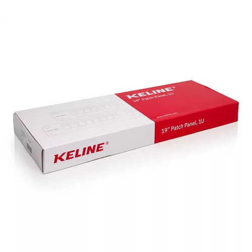 KELINE KEP-EMPTY-S 19"" 1U üres fekete patch panel 24 db keystone jack számára