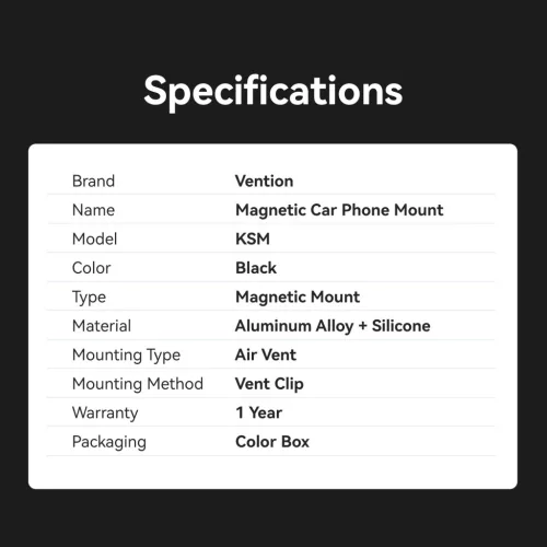 Vention Telefon (Klip,mágneses,autós), telefontartó