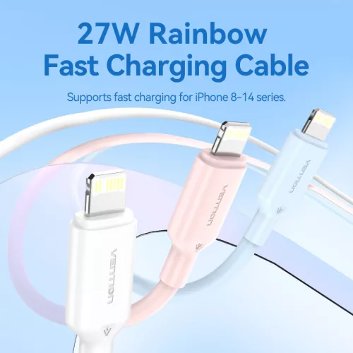Vention USB-C 2.0 -> Lightning, (3A, blue) 1m, kábel