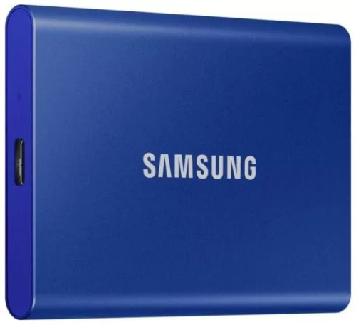SAMSUNG SSD Külső, 2TB, T7, Kék, USB3.2/USB Type-C