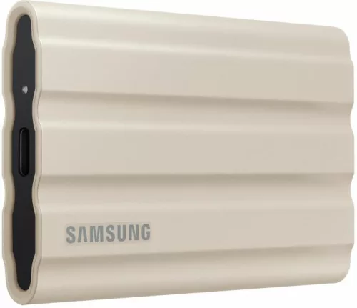 SAMSUNG SSD Külső, 1TB, T7 Shield, Bézs, USB 3.2