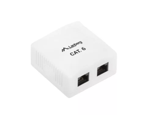 Lanberg OU6-0002-W Cat.6 UTP 2xRJ45 dupla árnyékolatlan falon kívüli aljzat