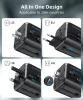 Choetech USB-C+A*3 (4port,30W, fekete, travel, US,UK,EU,AU), töltő
