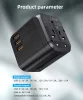 Choetech USB-C+A*3 (4port,30W, fekete, travel, US,UK,EU,AU), töltő