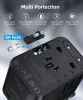 Choetech USB-C*2+A (65W, fekete, travel, US,UK,EU,AU), töltő