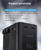 Choetech USB-C*2+A (65W, fekete, travel, US,UK,EU,AU), töltő