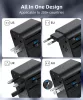 Choetech USB-C*2+A (65W, fekete, travel, US,UK,EU,AU), töltő