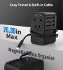 Choetech USB-C*2+USB-A*2 (70W,fekete,travel,USB-C kábellel, US,UK,EU,AU), töltő