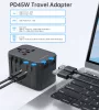 Choetech USB-C*2+A*2 (45W, fekete, travel, US,UK,EU,AU), töltő