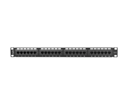 Lanberg PPU6-1024-B 19" 1U Cat.6 UTP 24port árnyékolatlan fekete patch panel