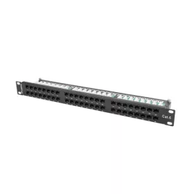   Lanberg PPU6-1048-B 19" 1U Cat.6 UTP 48port árnyékolatlan fekete patch panel