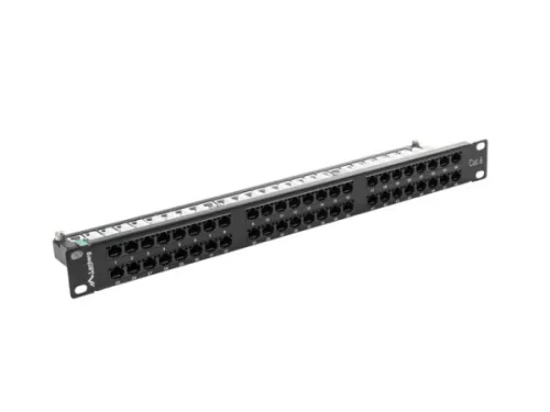 Lanberg PPU6-1048-B 19" 1U Cat.6 UTP 48port árnyékolatlan fekete patch panel
