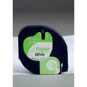 DYMO LetraTag 59421 papír 12mm x 4m fehér-fekete (Eredeti)