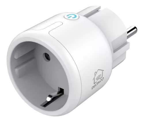 Deltaco SMART HOME SH-P01M aljzat, kapcsoló, LED jelzőfény, WiFi 2,4 GHz, 1xCEE 7/3, 10A, időzítő, fehér