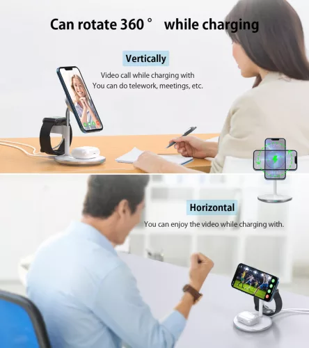 Choetech 15W (3-1ben, Wireless mobil, mágneses gyorstöltő), töltő