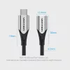 Vention USB-C 3.1/M -> USB-C 3.1/F, 1m, (hosszabbító,szövet), kábel