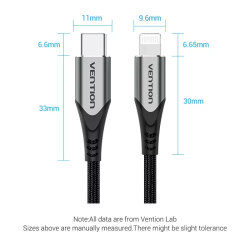 Vention USB-C 2.0/M -> Lightning 2m, kábel