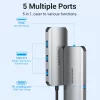 Vention USB-C -> HDMI/USB 3.0x3/PD (0,15m Szürke Aluminum Ötvözet), Dokkoló