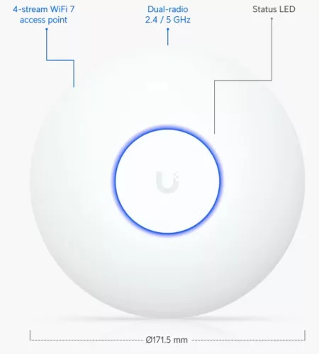 Ubiquiti UniFi U7-Lite 802.11be Wi-Fi 7 Dual-band beltéri Access Point