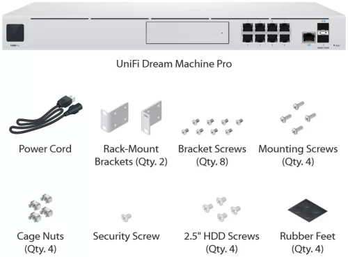 Ubiquiti UniFi UDM-PRO Dream Machine PRO 8xGbE LAN 1xSFP 1xSFP+ 19 1U komplett (Switch, Tűzfal, Controller, VPN) hálózati eszköz