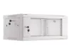 Lanberg WF01-6404-10S 19" 4U SZÉL:600mm MÉLY:450mm MAG:290mm lapraszerelt üvegajtós szürke fali rack szekrény