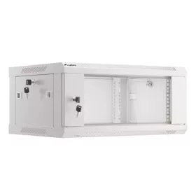   Lanberg WF01-6404-10S 19" 4U SZÉL:600mm MÉLY:450mm MAG:290mm lapraszerelt üvegajtós szürke fali rack szekrény