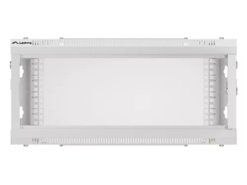 Lanberg WF01-6404-10S 19" 4U SZÉL:600mm MÉLY:450mm MAG:290mm lapraszerelt üvegajtós szürke fali rack szekrény