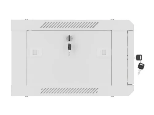 Lanberg WF01-6404-10S 19" 4U SZÉL:600mm MÉLY:450mm MAG:290mm lapraszerelt üvegajtós szürke fali rack szekrény