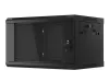 Lanberg WF01-6406-10B 19" 6U SZÉL:600mm MÉLY:450mm MAG:379mm lapraszerelt üvegajtós fekete fali rack szekrény
