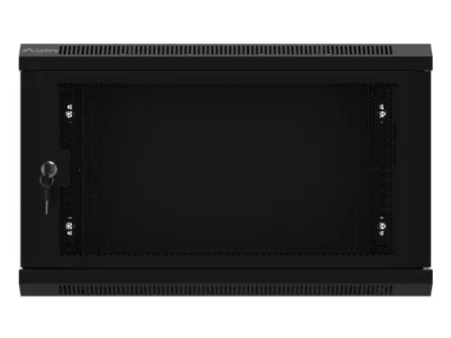 Lanberg WF01-6406-23B 19" 6U SZÉL:600mm MÉLY:450mm MAG:379mm lapraszerelt perforált ajtós fekete fali rack szekrény