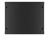 Lanberg WF01-6409-10B 19" 9U SZÉL:600mm MÉLY:450mm MAG:512mm lapraszerelt üvegajtós fekete fali rack szekrény