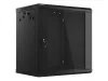 Lanberg WF01-6412-10B 19" 12U SZÉL:600mm MÉLY:450mm MAG:640mm lapraszerelt üvegajtós fekete fali rack szekrény