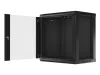 Lanberg WF01-6412-10B 19" 12U SZÉL:600mm MÉLY:450mm MAG:640mm lapraszerelt üvegajtós fekete fali rack szekrény