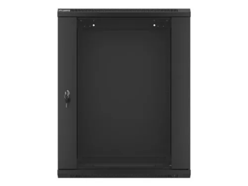 Lanberg WF01-6415-10B 19" 15U SZÉL:600mm MÉLY:450mm MAG:774mm lapraszerelt üvegajtós fekete fali rack szekrény