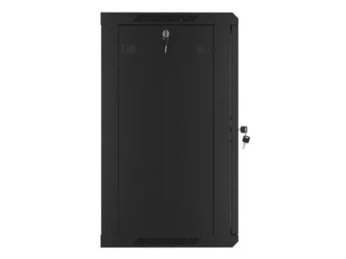 Lanberg WF01-6415-10B 19" 15U SZÉL:600mm MÉLY:450mm MAG:774mm lapraszerelt üvegajtós fekete fali rack szekrény