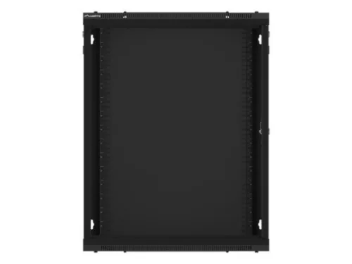 Lanberg WF01-6415-10B 19" 15U SZÉL:600mm MÉLY:450mm MAG:774mm lapraszerelt üvegajtós fekete fali rack szekrény