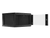 Lanberg WF01-6606-10B 19" 6U SZÉL:600mm MÉLY:600mm MAG:379mm lapraszerelt üvegajtós fekete fali rack szekrény