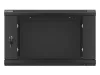 Lanberg WF01-6606-10B 19" 6U SZÉL:600mm MÉLY:600mm MAG:379mm lapraszerelt üvegajtós fekete fali rack szekrény