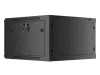 Lanberg WF01-6606-10B 19" 6U SZÉL:600mm MÉLY:600mm MAG:379mm lapraszerelt üvegajtós fekete fali rack szekrény