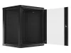 Lanberg WF01-6615-10B 19" 15U SZÉL:600mm MÉLY:600mm MAG:774mm lapraszerelt üvegajtós fekete fali rack szekrény