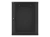 Lanberg WF01-6615-10B 19" 15U SZÉL:600mm MÉLY:600mm MAG:774mm lapraszerelt üvegajtós fekete fali rack szekrény