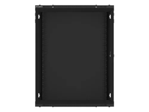 Lanberg WF01-6615-10B 19" 15U SZÉL:600mm MÉLY:600mm MAG:774mm lapraszerelt üvegajtós fekete fali rack szekrény
