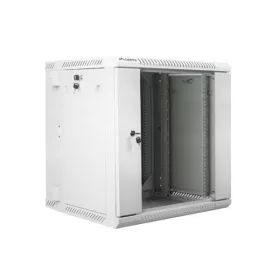   Lanberg WF02-6612-10S 19" 12U SZÉL:600mm MÉLY:600mm MAG:640mm lapraszerelt üvegajtós szürke kétrészes fali rack szekrény